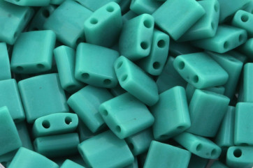TL0412  Opaque Turquoise Green 5x5x1,9mm Miyuki Tila Beads