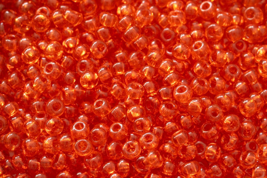 Transparent Dark Orange 3mm Preciosa Rocailles 8/0 (90030) 20g