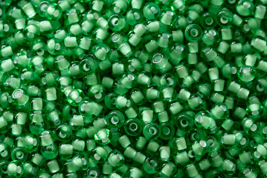 Transparent Light Green white lined 3mm Preciosa Rocailles 8/0 (55106) 20g