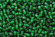 Transparent Dark Green white lined 3mm Preciosa Rocailles 8/0 (55066) 20g