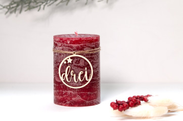 Corona de Adviento números de madera 1-4 en cursiva con estrellas | Números de madera hechos a mano para la corona de Adviento