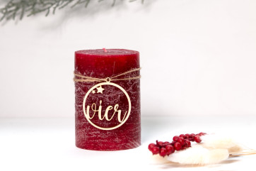 Corona de Adviento números de madera 1-4 en cursiva con estrellas | Números de madera hechos a mano para la corona de Adviento