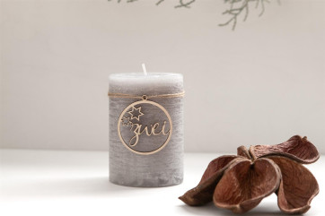 Houten adventskrans cijfers 1-4 in eenvoudig cursief schrift met uitgesneden sterren | Handgemaakte houten cijfers voor de adventskrans