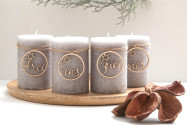 Houten adventskrans cijfers 1-4 in eenvoudig cursief schrift met uitgesneden sterren | Handgemaakte houten cijfers voor de adventskrans