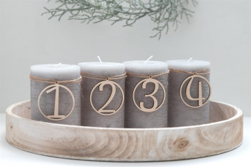 Adventskranz Zahlen Holz 1–4 mit klaren Ziffern |...
