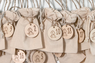 Adventskalender Zahlen Holz 1–24, rund...