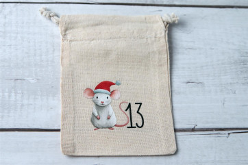 Adventskalender Beutel 24 Stück | Canvas-Beutel handmade mit Waldtieren, 100% Baumwolle, OEKO-TEX®, 12×15/15×20cm, wiederverwendbar