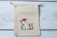 Adventkalenderzakjes 24 stuks | katoenen zakjes met bosdieren, 100% katoen, OEKO-TEX®, 10×14/15×20 cm, herbruikbaar 24 grote zakjes (15x20)