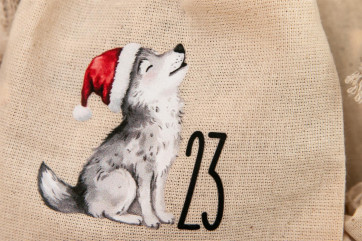 Sacchetti per il calendario dellAvvento 24 pezzi | sacchetti in cotone con animali natalizi, 100% cotone, OEKO-TEX®, 10×14/15×20 cm, riutilizzabili 24 sacchetti grandi (15x20)