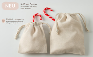Adventskalender Beutel 24 Stück | Canvas-Beutel handmade mit Giraffe, 100% Baumwolle, OEKO-TEX®, 12×15/15×20cm, wiederverwendbar