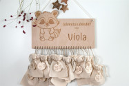 Adventskalender Holz Fuchs 36×22cm | personalisiert mit Wunschnamen | verschiedene Sets