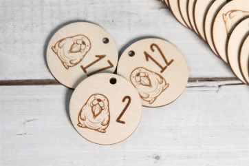 Calendario dell’Avvento in legno leone marino personalizzato | 36×22cm | Selezione set (tavola, numeri, set completi)