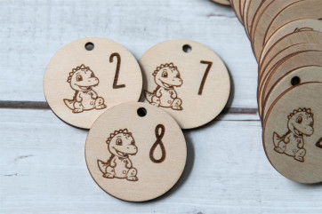 Calendario de Adviento madera dragón divertido 36×24cm | personalizado con nombre | diferentes sets