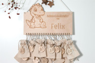 Calendario de Adviento madera dragón divertido 36×24cm | personalizado con nombre | diferentes sets