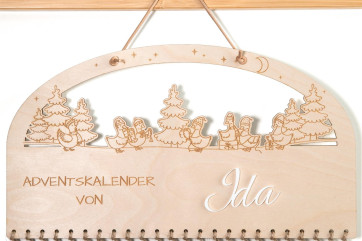Adventskalender Winterlandschaft mit Gänsen 38×21cm | Acryl-Name | verschiedene Sets