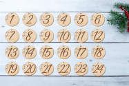 Adventskalender Holz Weihnachtsstadt 38×25cm | personalisiert mit Acrylnamen | verschiedene Sets