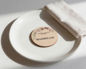 Platzkarten Hochzeit Holz Ø6cm | personalisiert | Herbstblätter