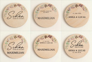 Platzkarten Hochzeit Holz Ø6cm | personalisiert | Herbstblätter