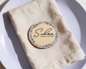 Platzkarten Hochzeit Holz Ø6cm | personalisiert | Lavendelkranz