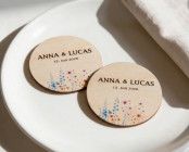 Platzkarten Hochzeit Holz Ø6cm | personalisiert | Wildblumenwiese
