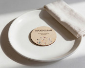 Wedding place cards wood Ø6cm | personalised | Poppy meadow design