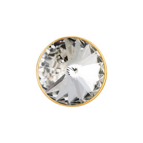 Slider gold 14mm (ID 10x2mm) with Rivoli in Crystal 12mm 24K gold plated