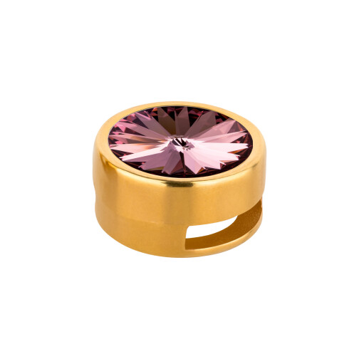 Slider mit Rivoli Crystal Antique Pink 12mm (ID 10x2mm) gold