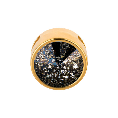 Slider mit Rivoli Crystal Black Patina 12mm (ID 10x2mm) gold