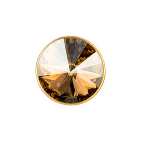 Slider oro 14mm (ID 10x2mm) con Rivoli in Crystal Golden Shadow 12mm 24K placcato oro