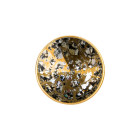 Slider oro 14mm (ID 10x2mm) con Rivoli in Crystal Gold Patina 12mm 24K placcato oro
