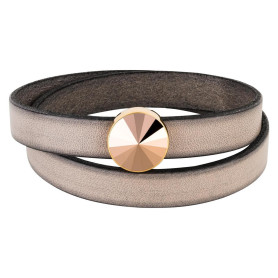 Slider oro 14mm (ID 10x2mm) con Rivoli in Crystal Rose Gold 12mm 24K placcato oro