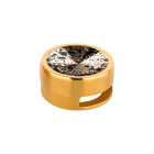 Cuenta redonda deslizable con Rivoli en Crystal Rose Patina 12mm (ID 10x2mm) de oro