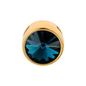 Slider dorado 14mm (ID 10x2mm) con Rivoli en Montana 12mm...