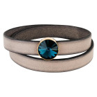 Slider dorado 14mm (ID 10x2mm) con Rivoli en Montana 12mm 24K dorado