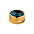 Slider dorado 14mm (ID 10x2mm) con Rivoli en Montana 12mm 24K dorado