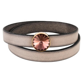 Slider gold 14mm (ID 10x2mm) with Rivoli in Blush Rose...