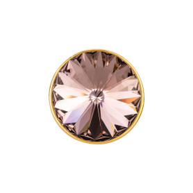 Slider dorado 14mm (ID 10x2mm) con Rivoli en Vintage Rose 12mm 24K dorado