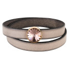 Slider dorado 14mm (ID 10x2mm) con Rivoli en Vintage Rose 12mm 24K dorado