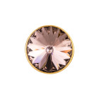 Slider dorado 14mm (ID 10x2mm) con Rivoli en Vintage Rose 12mm 24K dorado