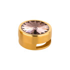 Slider dorado 14mm (ID 10x2mm) con Rivoli en Vintage Rose 12mm 24K dorado