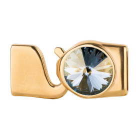 Hakenverschluss mit Rivoli 12mm Crystal Blue Shade (ID...